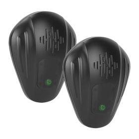 2 Pack Pest Control Device For Mosquitoes Cockroaches Rats Plug In Ultrasonic Insect Repellent Indoor For Bedroom Garage Warehouse Office (Option: Black)