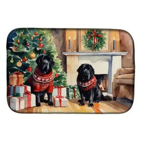 Tibetan Mastiff Cozy Christmas Dish Drying Mat Absorbent Dish Drying Mat Pad for Kitchen Counter Dish Drainer Mat for Countertop, 14 x 21", Multi (Option: Default)
