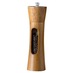 Pepper Grinder Pagoda-shaped Wooden Kitchen Pepper Mill (Color: Natural, Type: Single)